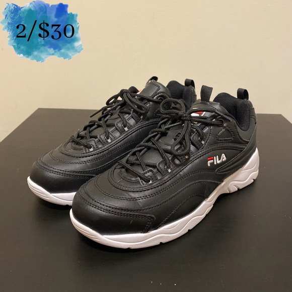 Fila Shoes - Black and White Fila Ray Sneakers